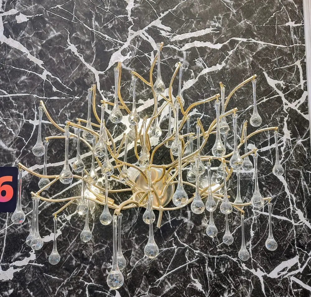 Aplica Perete Cristal Luxury Golden Tears AURIE / CRISTAL / APLICA PERETE Wall Light Fixtures