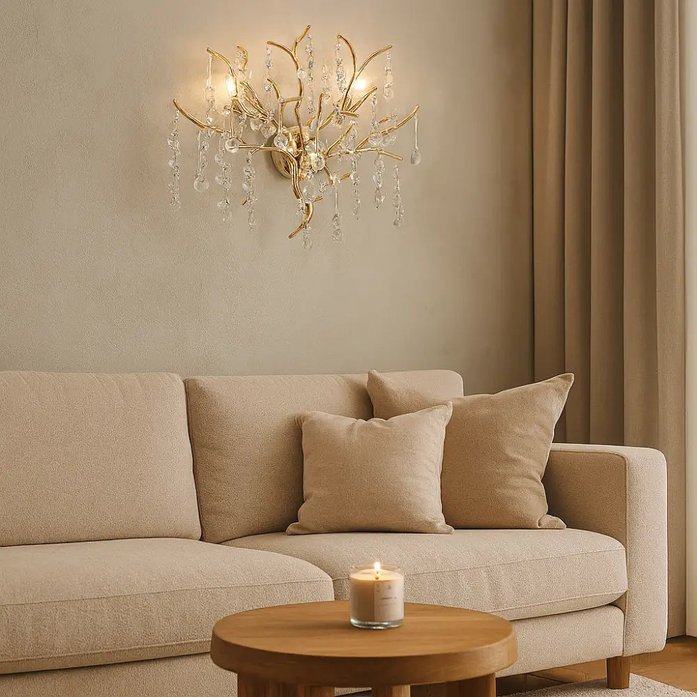 Aplica Perete Cristal Luxury Golden Tears AURIE / CRISTAL / APLICA PERETE Wall Light Fixtures