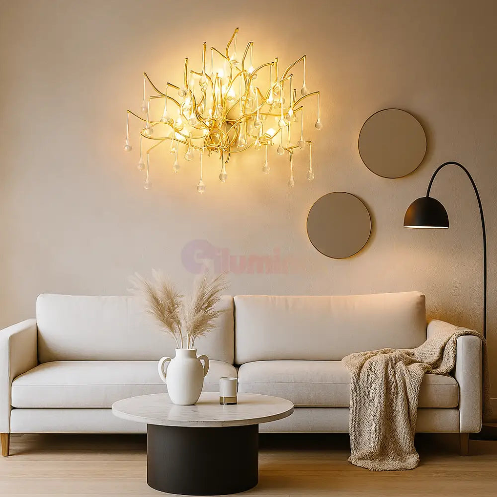 Aplica Perete Cristal Luxury Golden Tears AURIE / CRISTAL / APLICA PERETE Wall Light Fixtures