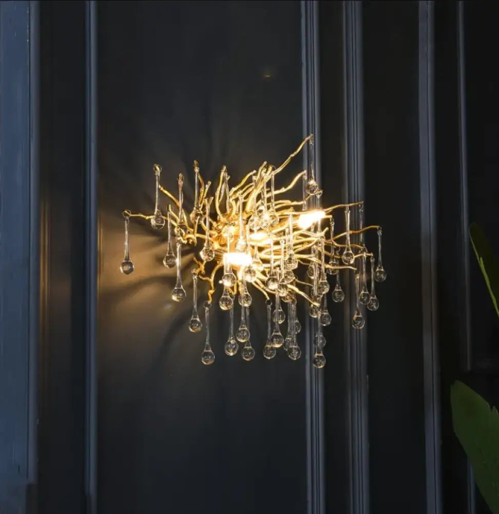Aplica Perete Cristal Luxury Golden Tears Wall Light Fixtures