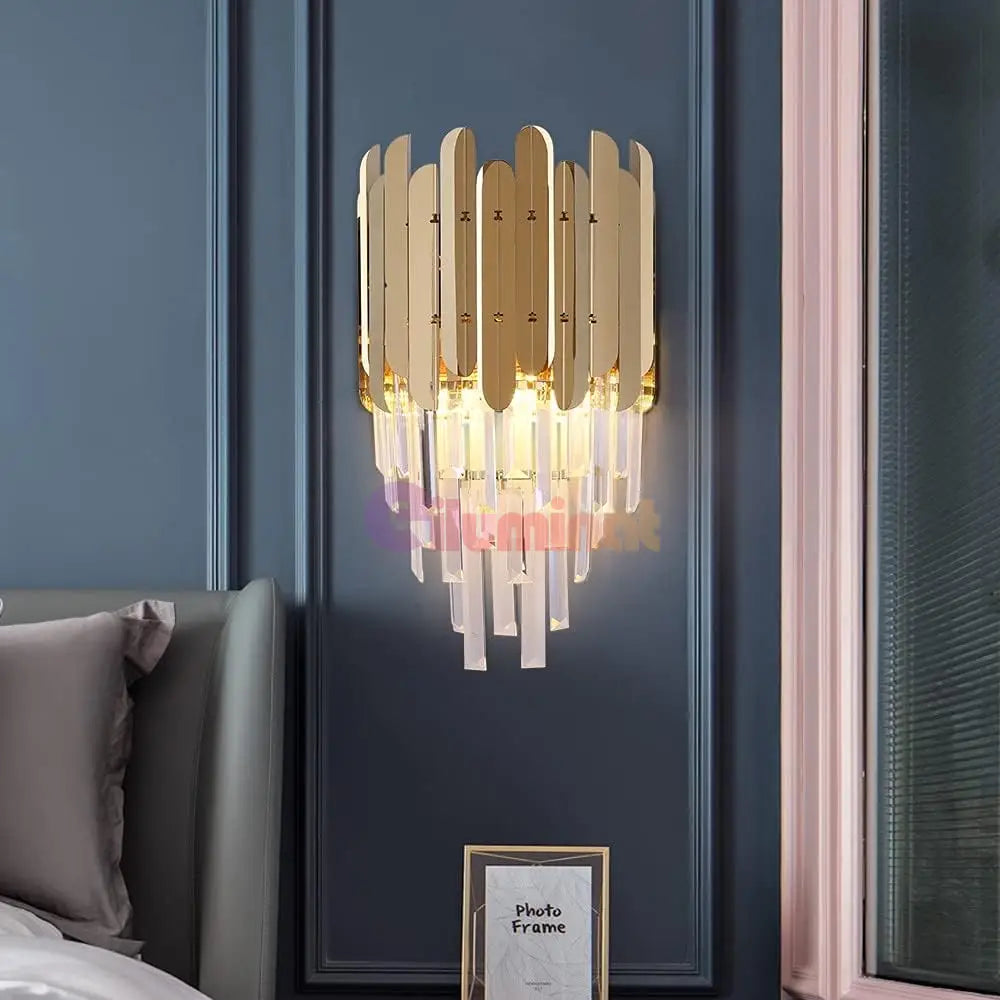 Aplica Perete Cristal Shiny Golden Chrome AURIE / CRISTAL / APLICA PERETE Wall Light Fixtures