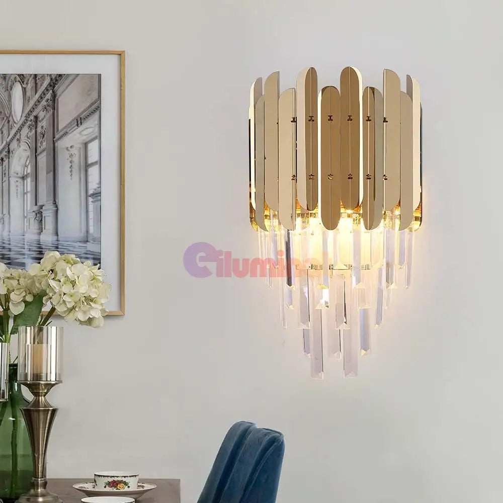 Aplica Perete Cristal Shiny Golden Chrome AURIE / CRISTAL / APLICA PERETE Wall Light Fixtures