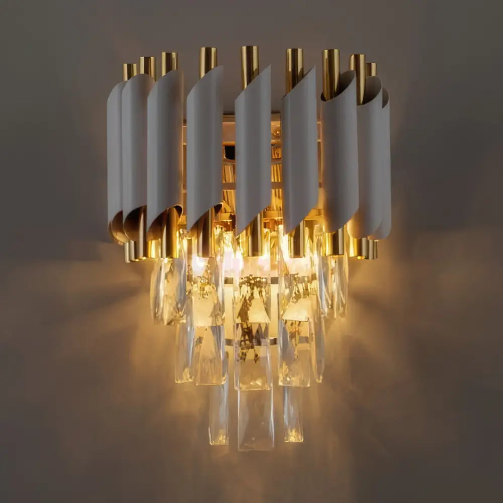 Aplica Perete Cristal WHITE PANTHER 8801/2W ALBA / CRISTAL / APLICA PERETE Wall Light Fixtures