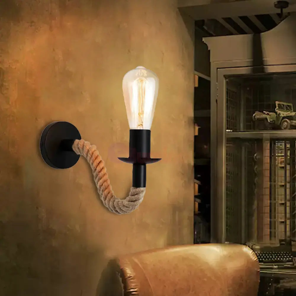 Aplica Perete Derva Vintage Rope NEAGRA / VINTAGE SI RETRO DESIGN / APLICA PERETE Wall Light Fixtures