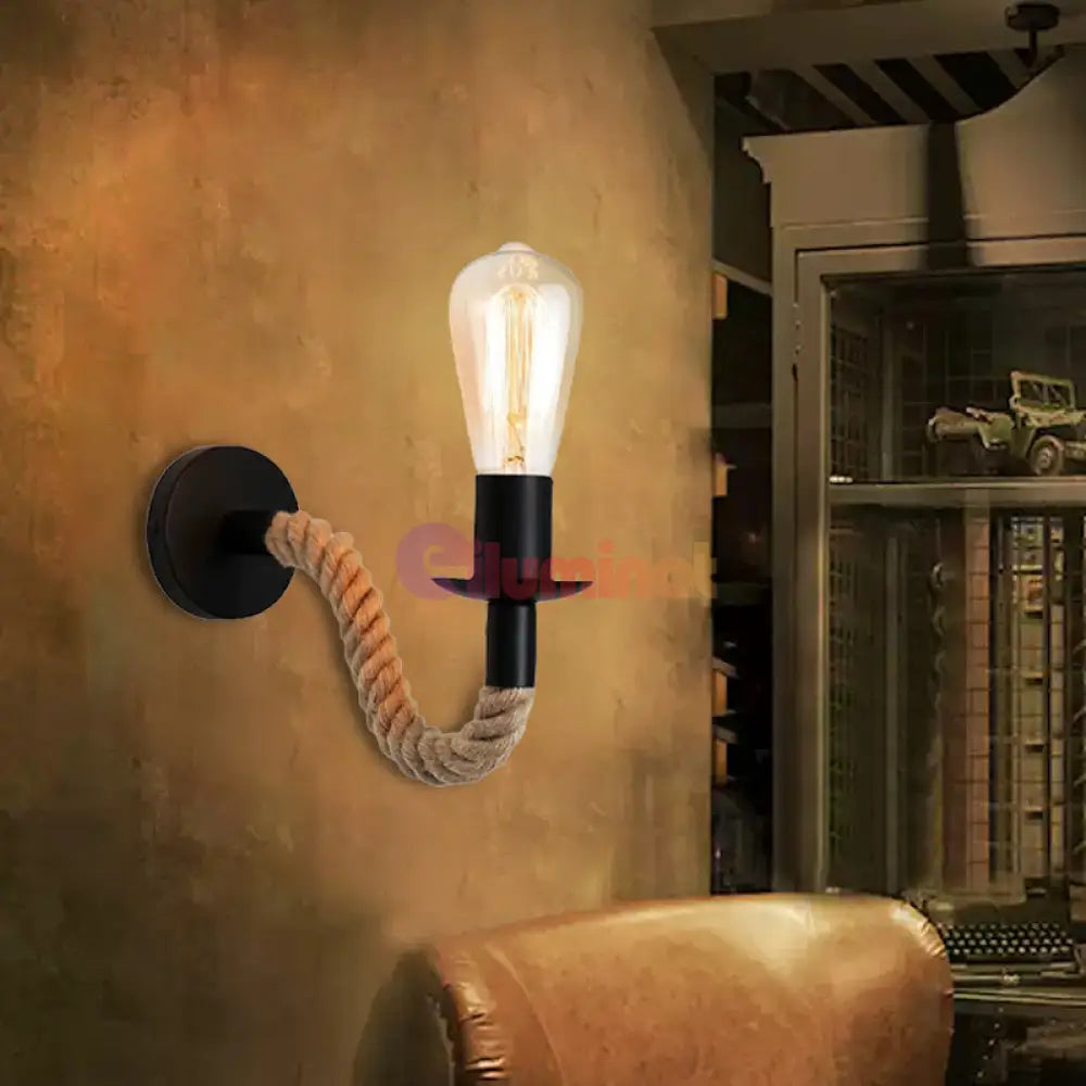 Aplica Perete Derva Vintage Rope NEAGRA / VINTAGE SI RETRO DESIGN / APLICA PERETE Wall Light Fixtures