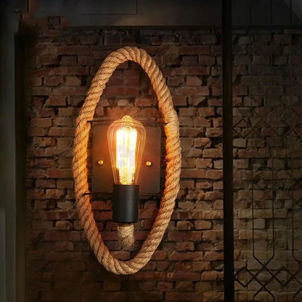 Aplica Perete Deyra Rope 1xE27 NEAGRA / VINTAGE SI RETRO DESIGN / APLICA PERETE Wall Light Fixtures