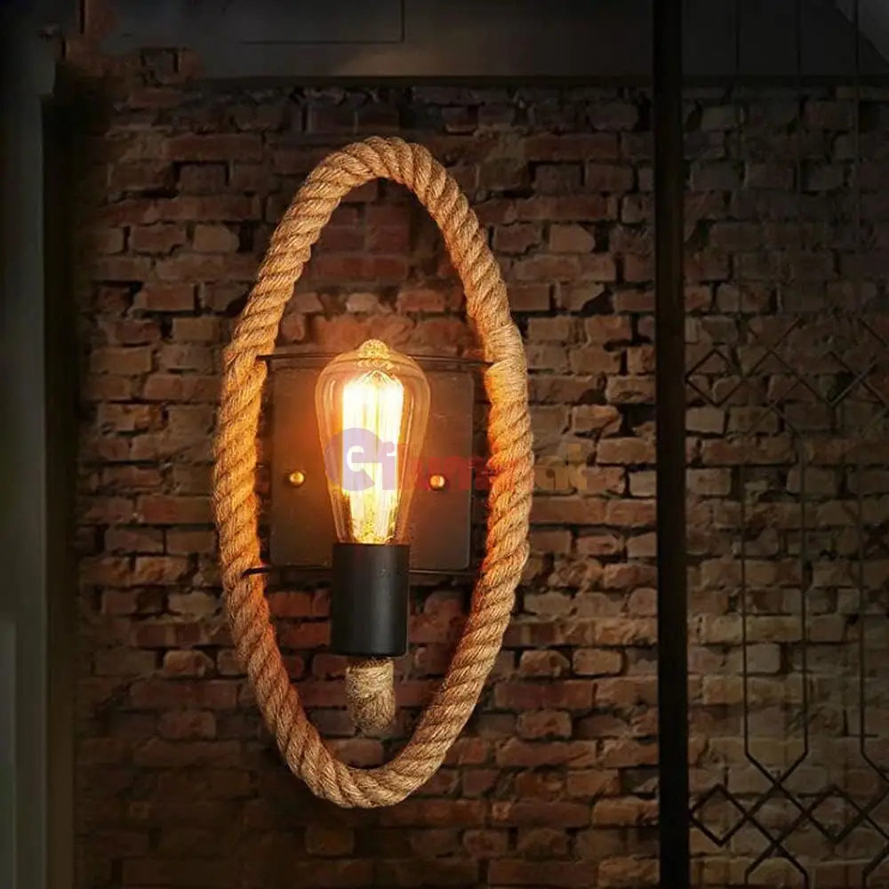 Aplica Perete Deyra Rope 1xE27 NEAGRA / VINTAGE SI RETRO DESIGN / APLICA PERETE Wall Light Fixtures
