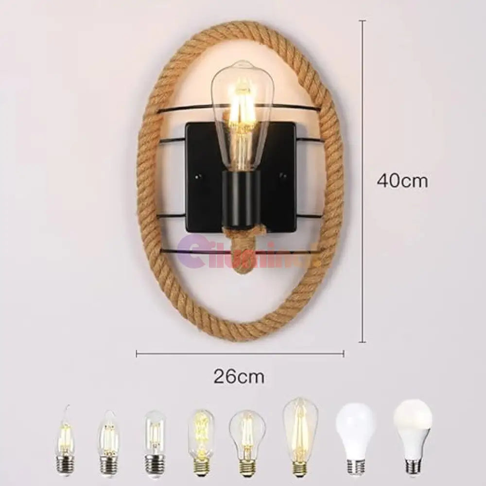 Aplica Perete Deyra Rope 1xE27 NEAGRA / VINTAGE SI RETRO DESIGN / APLICA PERETE Wall Light Fixtures