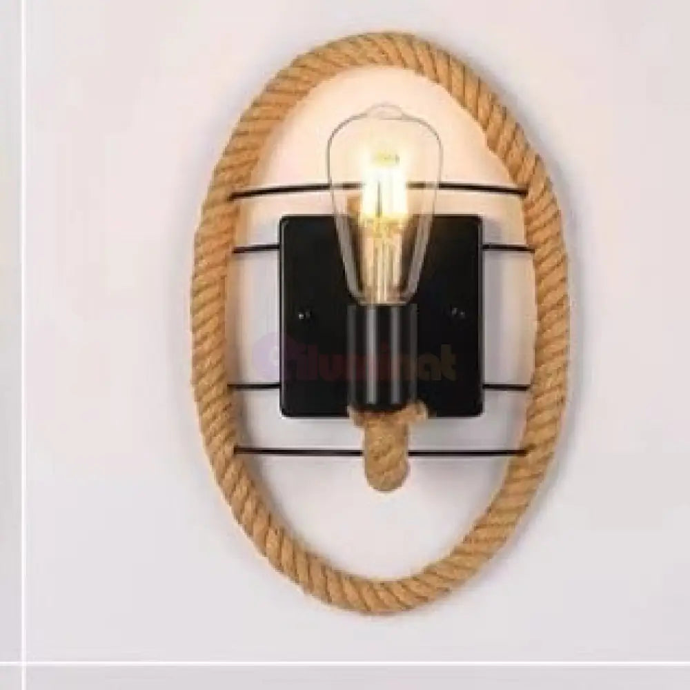 Aplica Perete Deyra Rope 1xE27 NEAGRA / VINTAGE SI RETRO DESIGN / APLICA PERETE Wall Light Fixtures