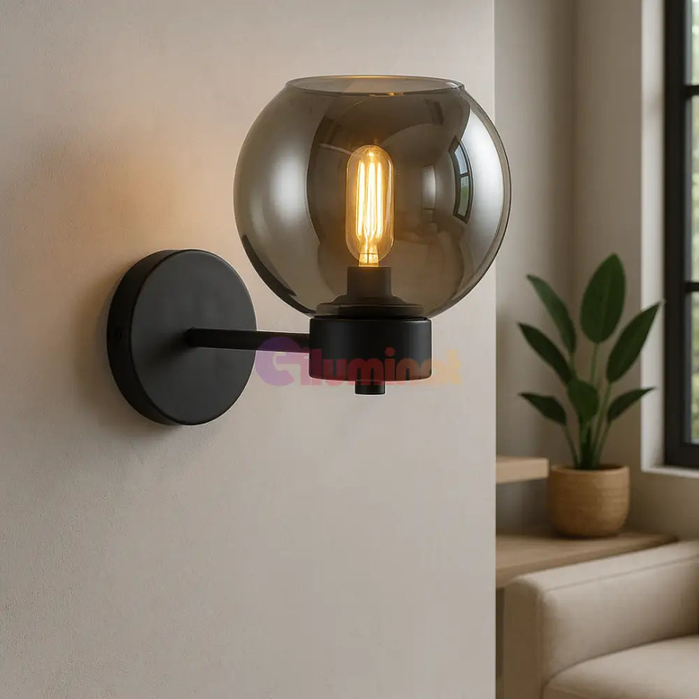 Aplica Perete 1xE27 Smokey NEAGRA / APLICA PERETE / MINIMALIST DESIGN Wall Light Fixtures