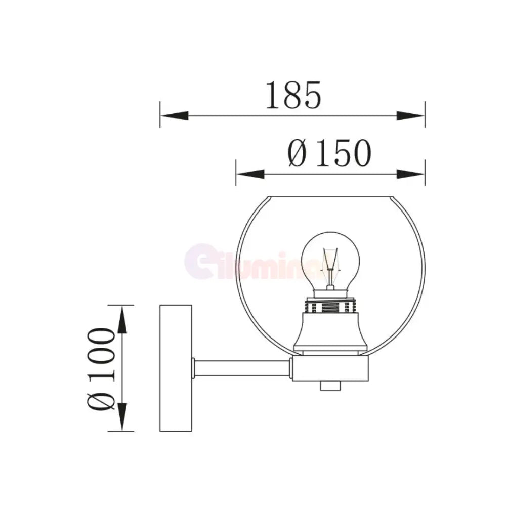 Aplica Perete 1xE27 Smokey NEAGRA / APLICA PERETE / MINIMALIST DESIGN Wall Light Fixtures
