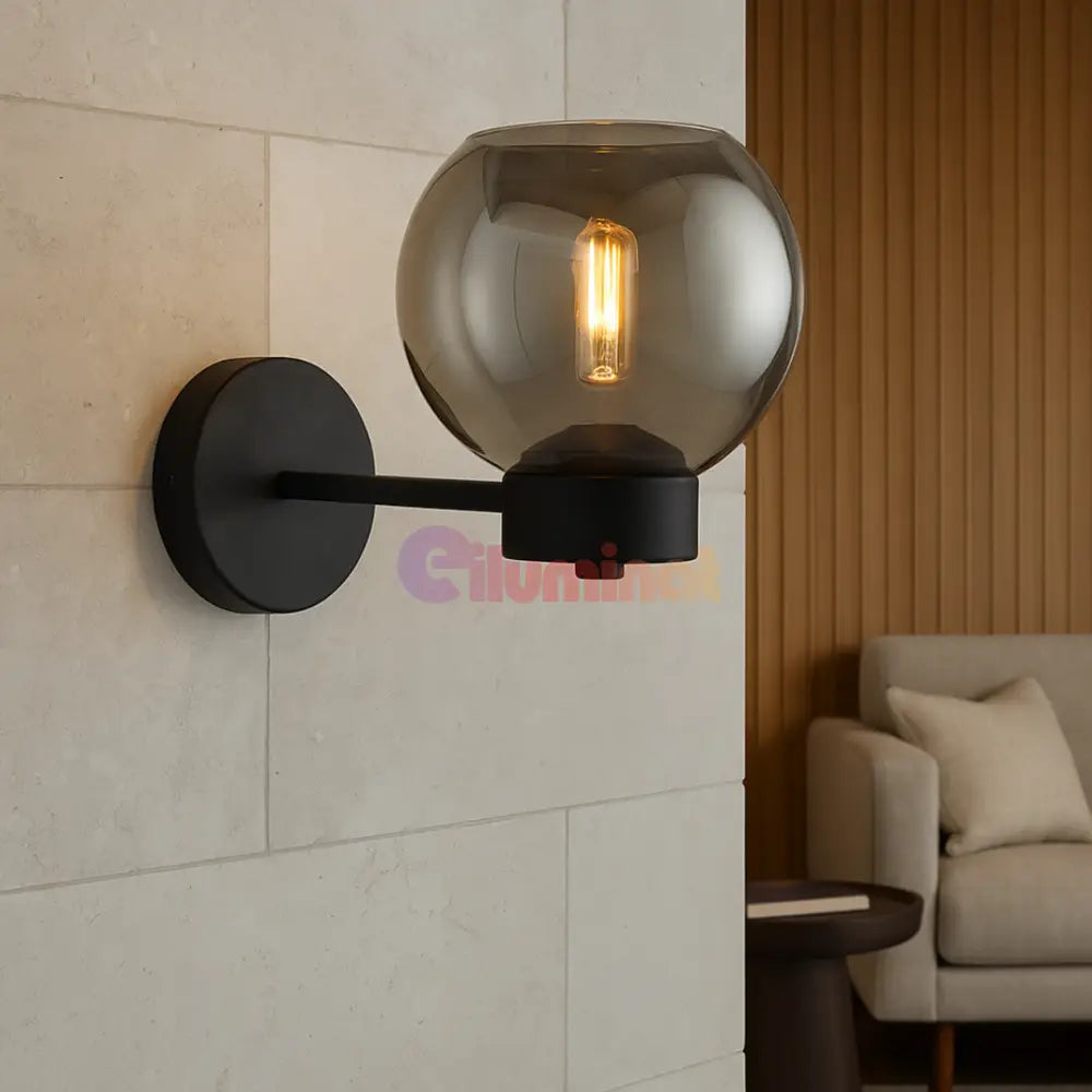Aplica Perete 1xE27 Smokey NEAGRA / APLICA PERETE / MINIMALIST DESIGN Wall Light Fixtures