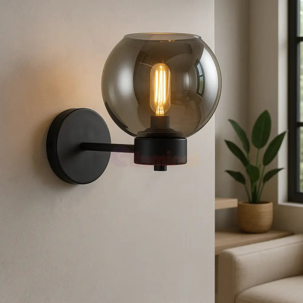 Aplica Perete 1xE27 Smokey NEAGRA / APLICA PERETE / MINIMALIST DESIGN Wall Light Fixtures