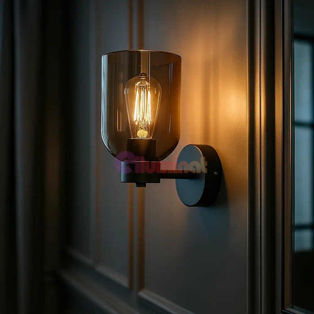 Aplica Perete 1xE27 Smokey BR-BV01-00043 NEAGRA / APLICA PERETE / MINIMALIST DESIGN Wall Light Fixtures
