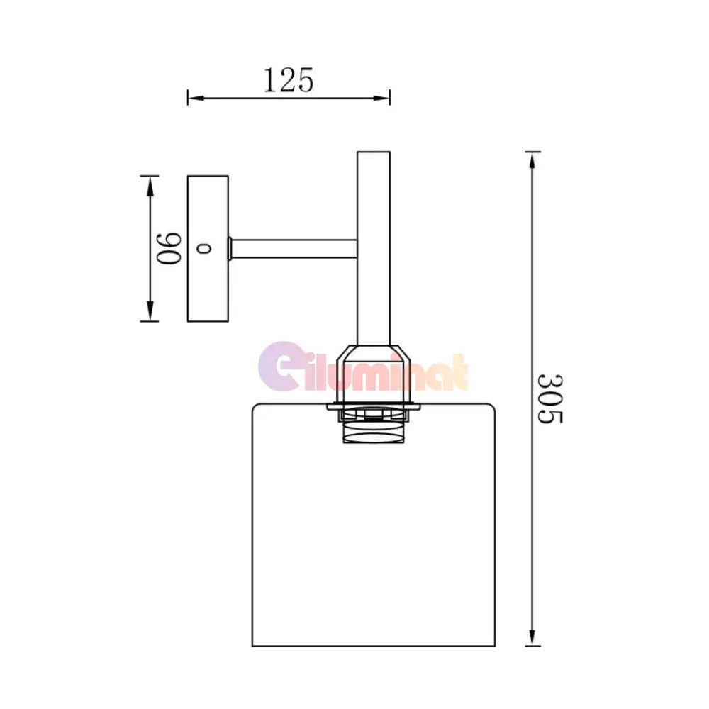 Aplica Perete 1xE27 Smokey NEAGRA / APLICA PERETE / MINIMALIST DESIGN Wall Light Fixtures