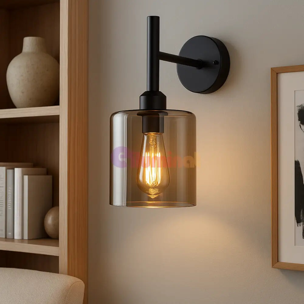 Aplica Perete 1xE27 Smokey NEAGRA / APLICA PERETE / MINIMALIST DESIGN Wall Light Fixtures