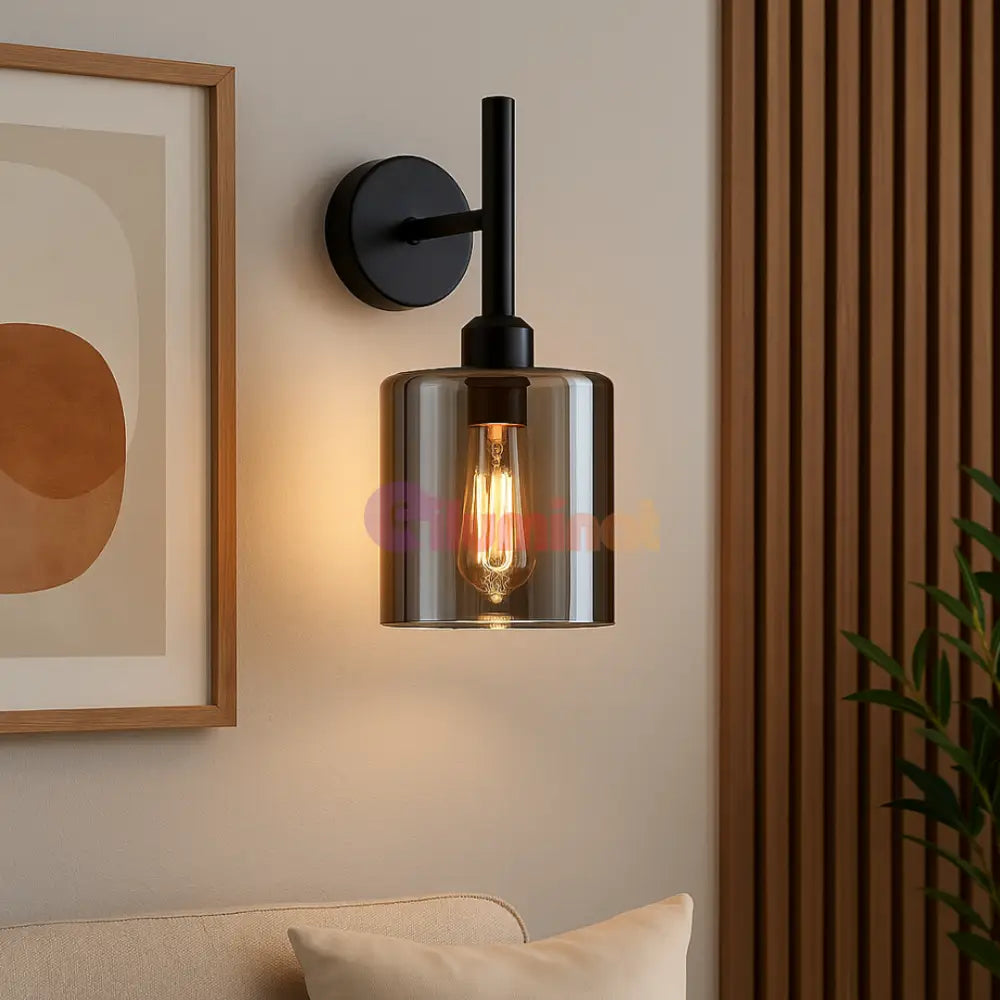 Aplica Perete 1xE27 Smokey NEAGRA / APLICA PERETE / MINIMALIST DESIGN Wall Light Fixtures