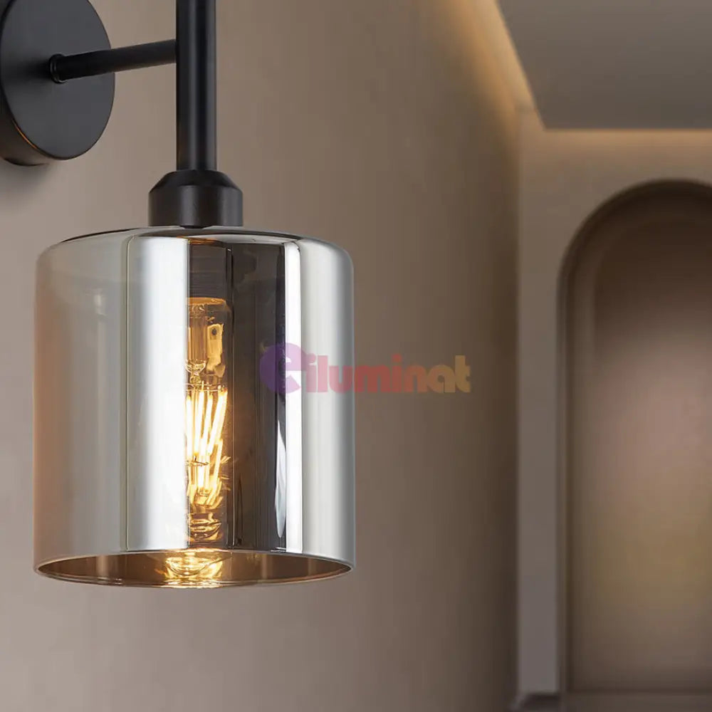 Aplica Perete 1xE27 Smokey NEAGRA / APLICA PERETE / MINIMALIST DESIGN Wall Light Fixtures