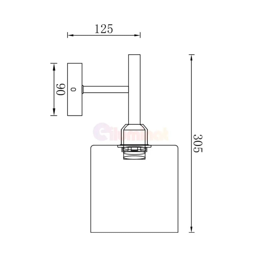 Aplica Perete 1xE27 Smokey NEAGRA / APLICA PERETE / MINIMALIST DESIGN Wall Light Fixtures