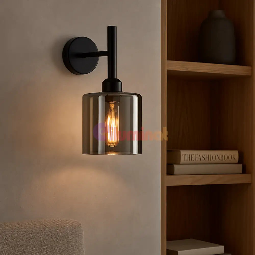 Aplica Perete 1xE27 Smokey NEAGRA / APLICA PERETE / MINIMALIST DESIGN Wall Light Fixtures