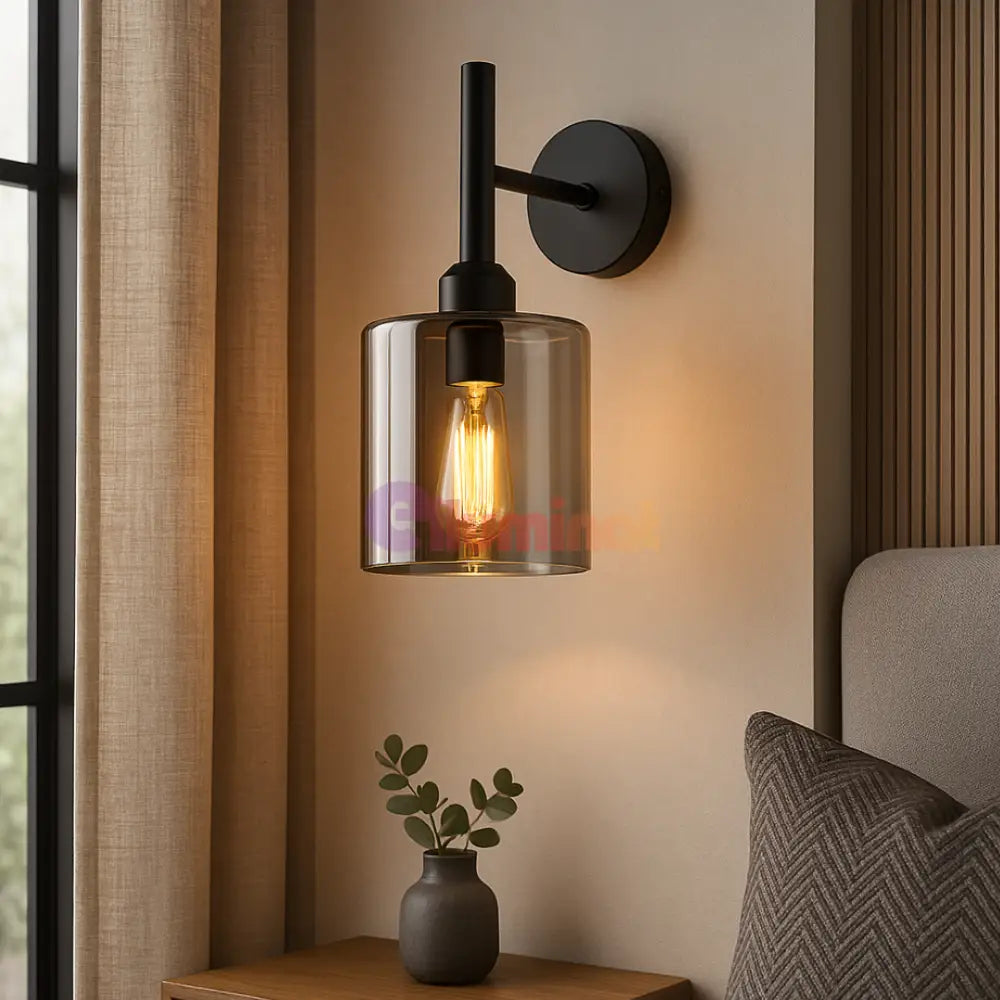 Aplica Perete 1xE27 Smokey NEAGRA / APLICA PERETE / MINIMALIST DESIGN Wall Light Fixtures