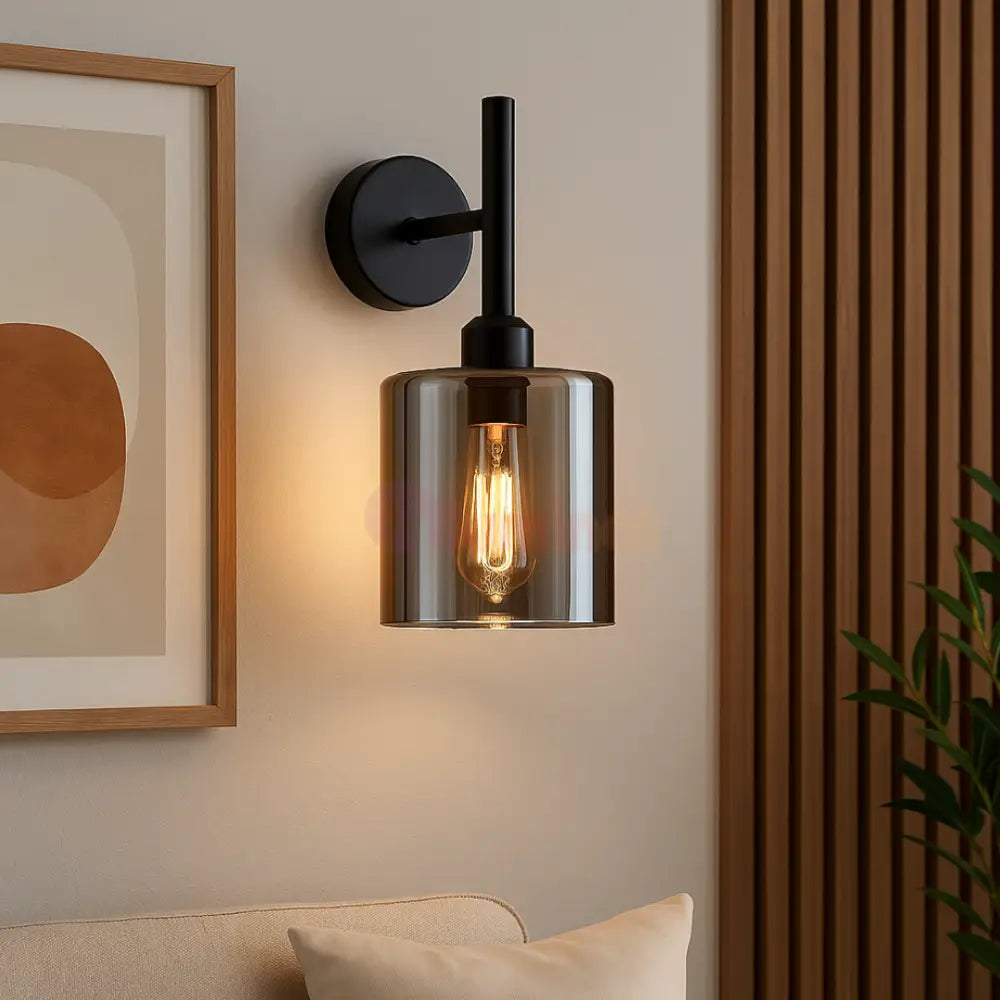Aplica Perete 1xE27 Smokey NEAGRA / APLICA PERETE / MINIMALIST DESIGN Wall Light Fixtures
