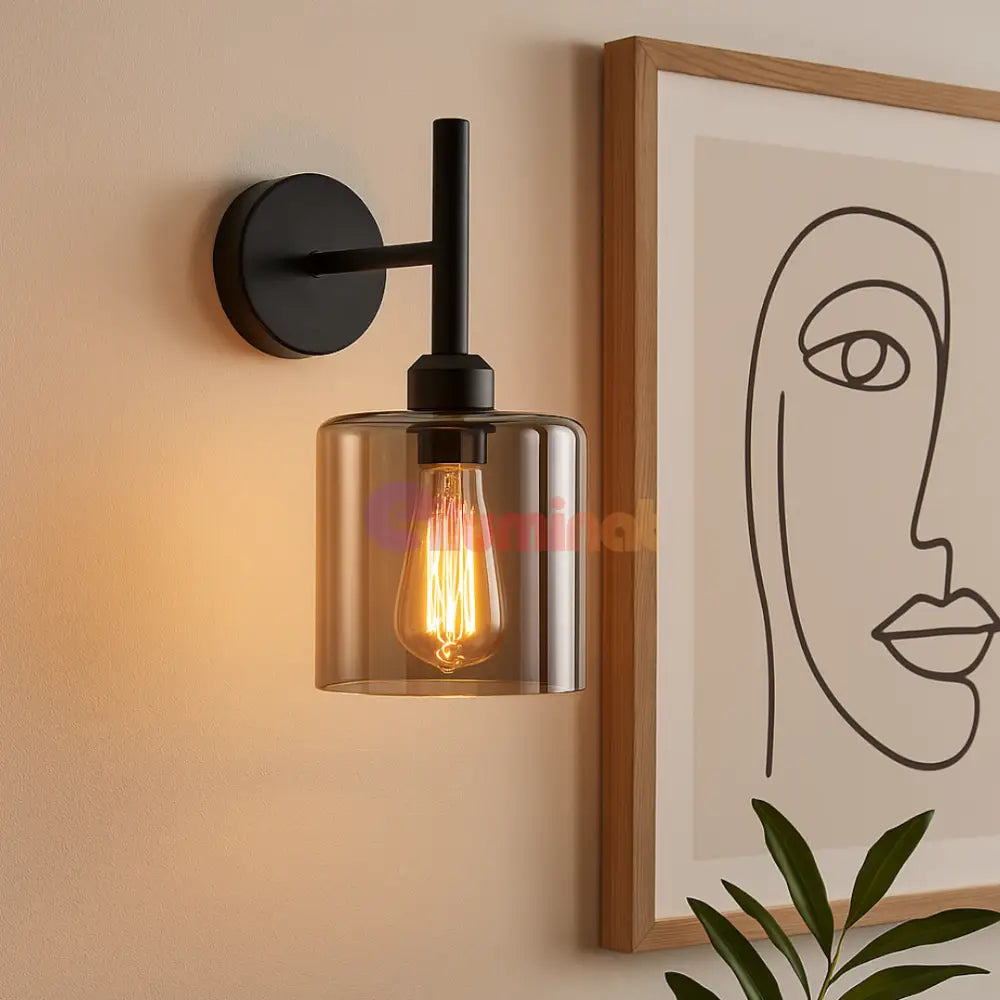 Aplica Perete 1xE27 Smokey NEAGRA / APLICA PERETE / MINIMALIST DESIGN Wall Light Fixtures
