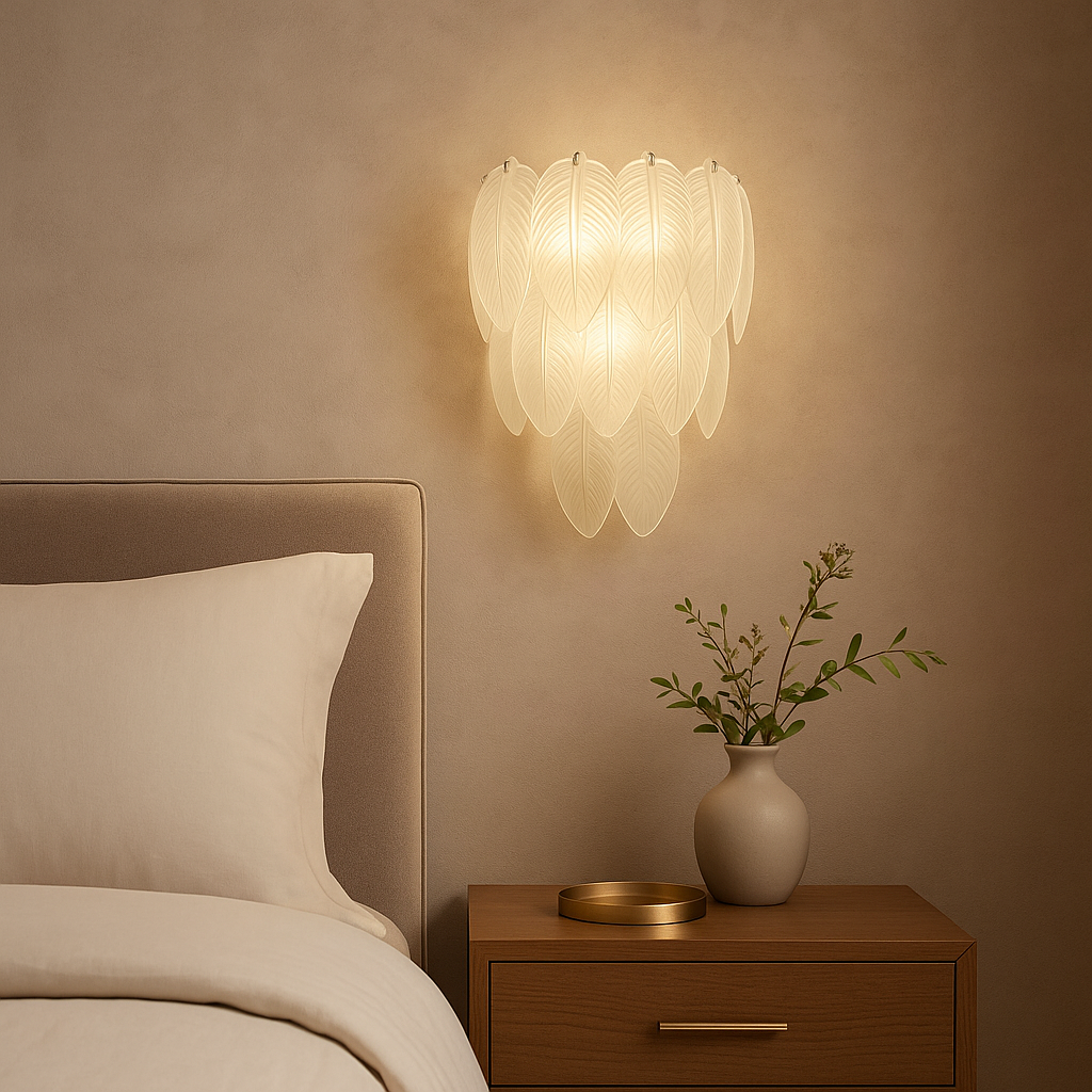 Aplica Perete Sticla Feathers Deluxe ARGINTIE / CRISTAL / APLICA PERETE Wall Light Fixtures