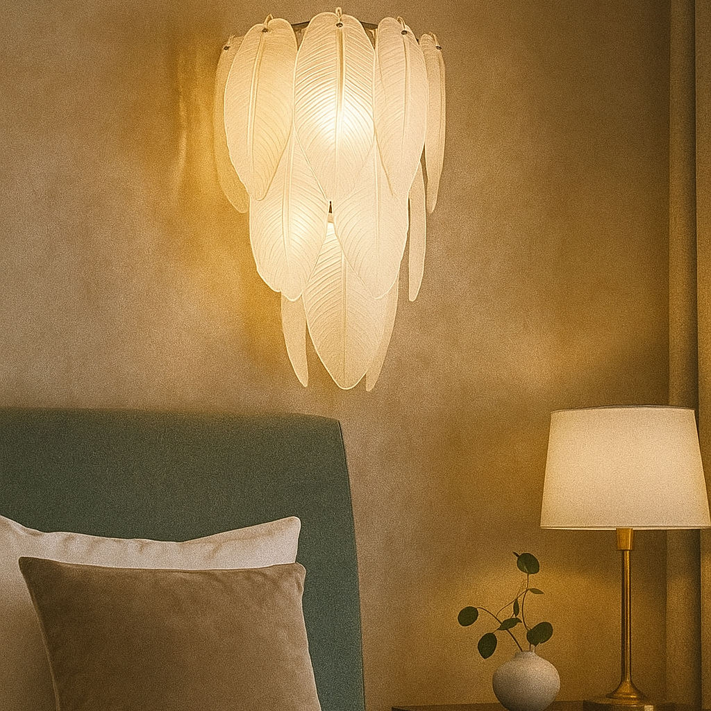 Aplica Perete Sticla Feathers Deluxe ARGINTIE / CRISTAL / APLICA PERETE Wall Light Fixtures