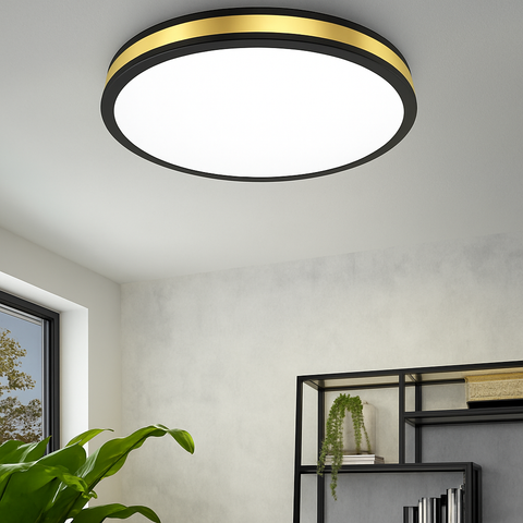 Plafonieră LED Eglo PESCAITO Negru+Auriu Echivalent 200W Resigilat R3