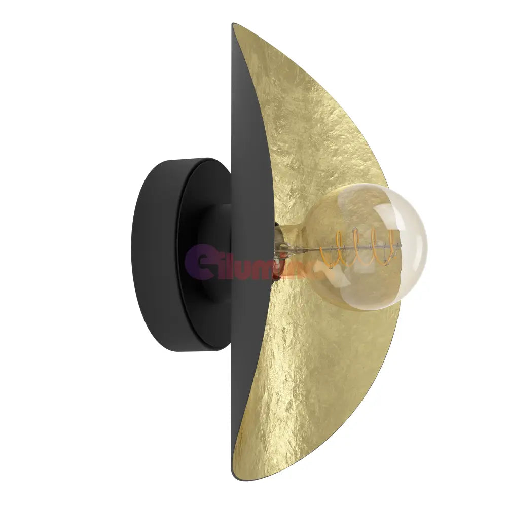 Aplica LED Modern SACEDA EGLO 390394 NEGRU + AURIU / APLICA PERETE / MINIMALIST DESIGN Wall Light Fixtures