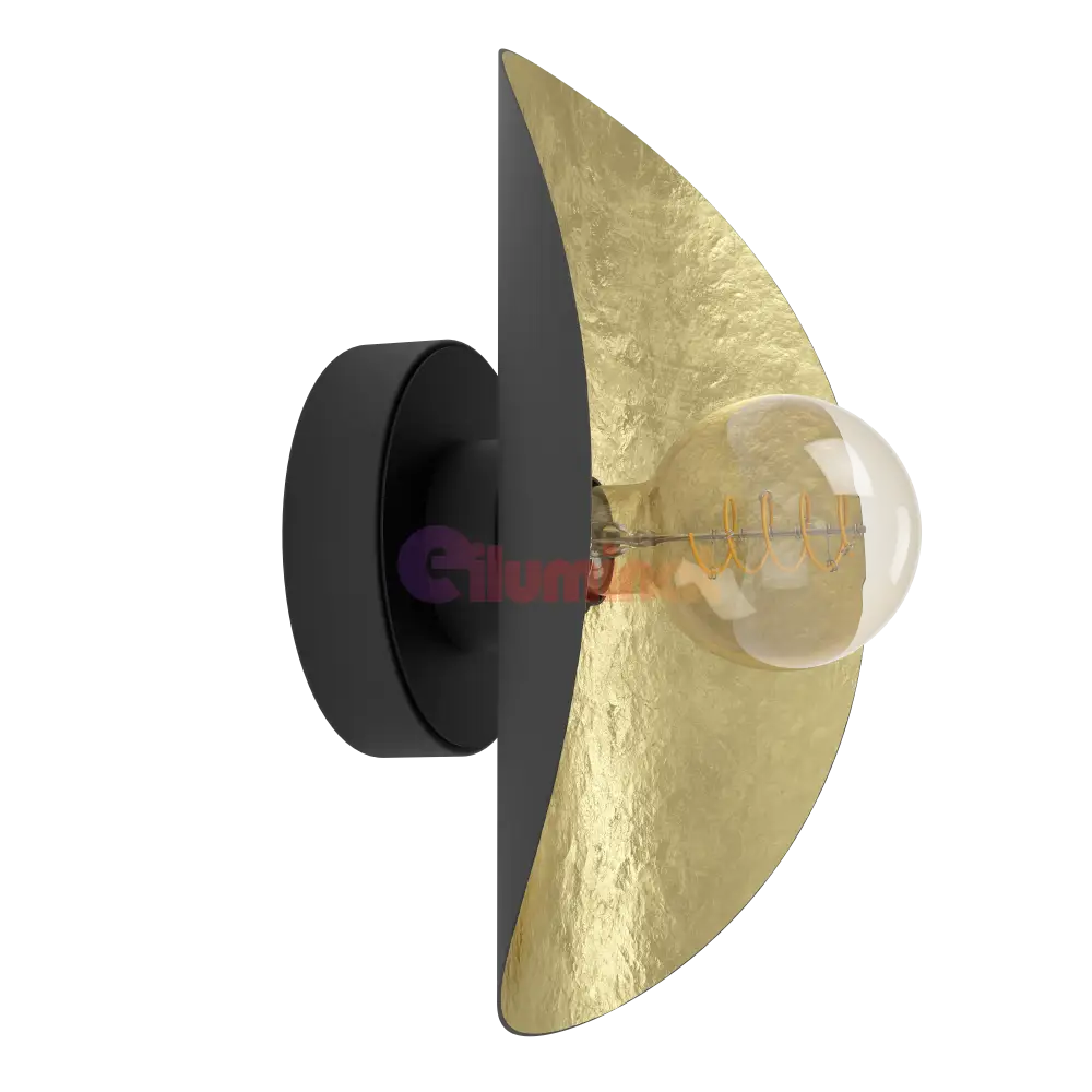 Aplica LED Modern SACEDA EGLO 390394 NEGRU + AURIU / APLICA PERETE / MINIMALIST DESIGN Wall Light Fixtures