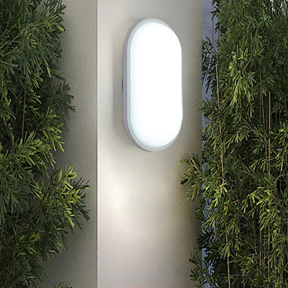 Aplica Led 12W Ovala Bat Alba Exterior Wall Light Fixtures