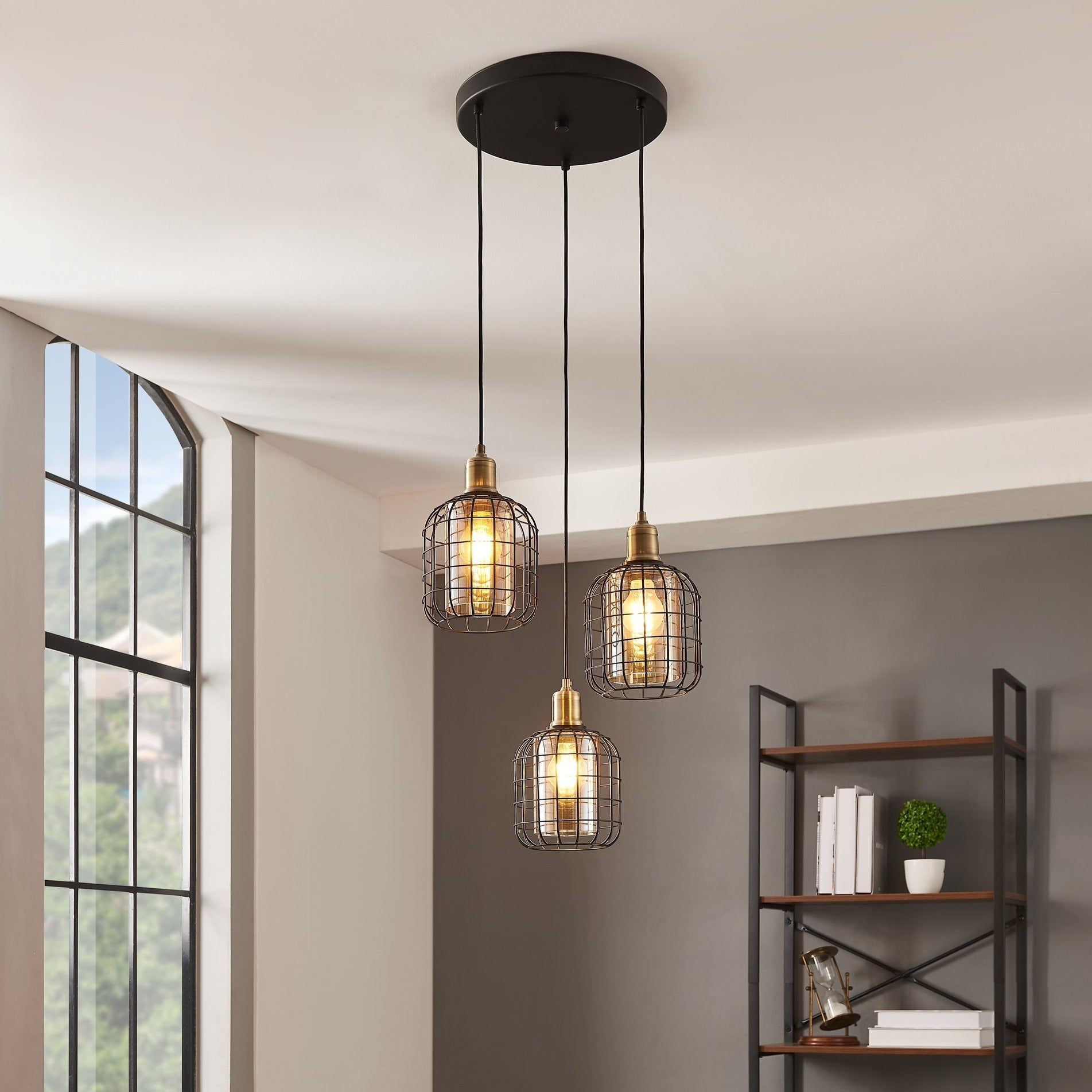 Lustra Suspendata 3xE27 CHISLE EGLO 43499 NEAGRA / VINTAGE SI RETRO DESIGN Lighting Fixtures