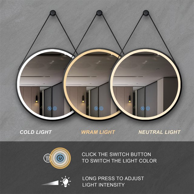Oglinda LED Baie Maxi-FOG Piele+Aluminiu 60cm Cu Senzor de Miscare