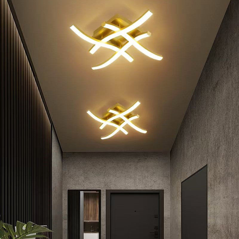 Aplica Led Waves Lines Gold Echivalent 300W Wall Light Fixtures