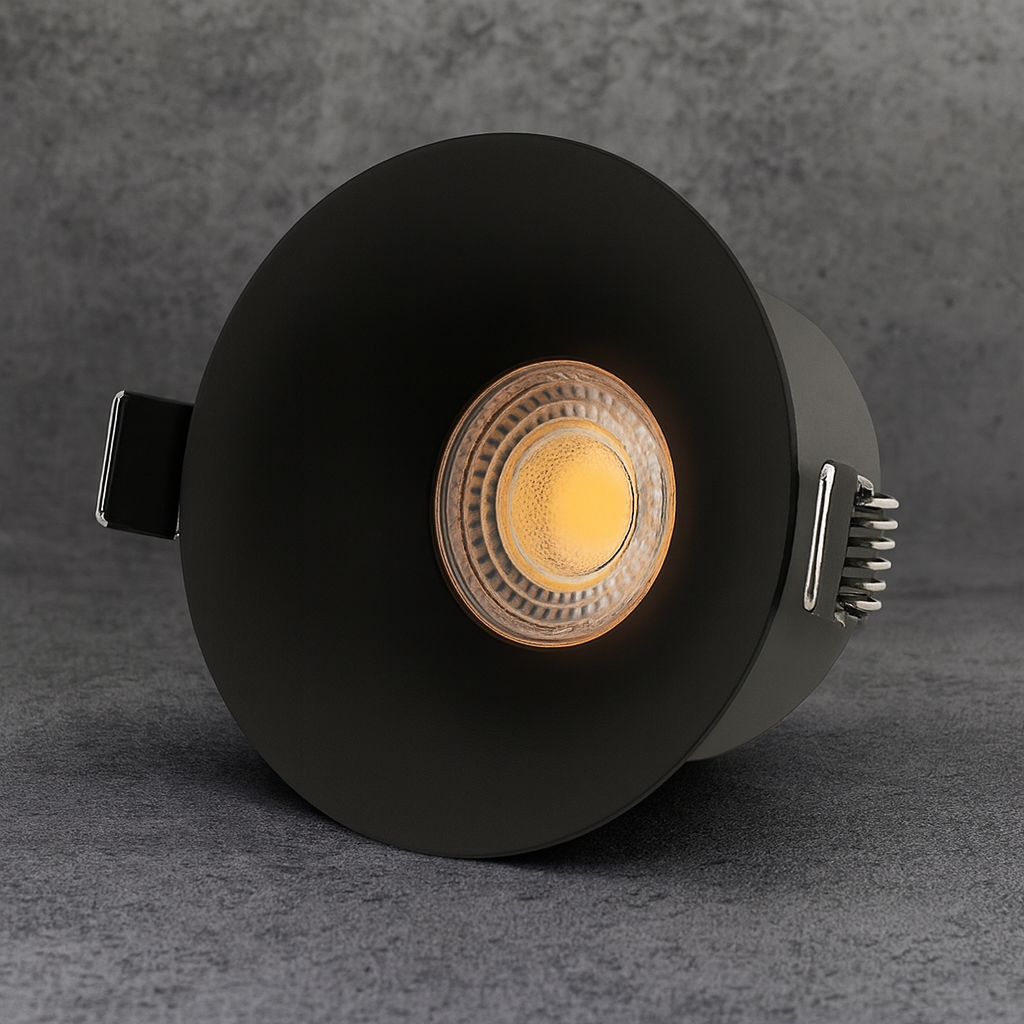 Spot COB LED 7W Rotund Negru / ⌀65mm / Incastrabil / Lumina Calda