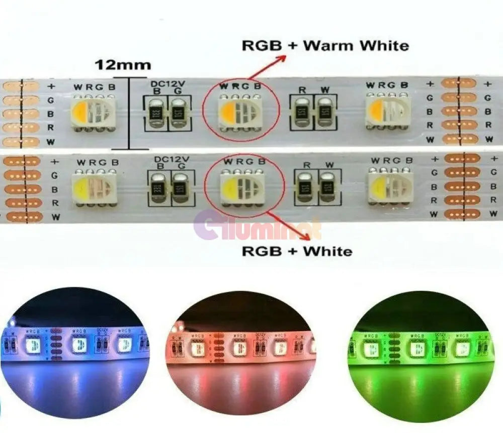 Banda Led 5050 60 Smd-Ml Interior Rgbw Cu Lumina Calda - Rola 5 Metri Strips