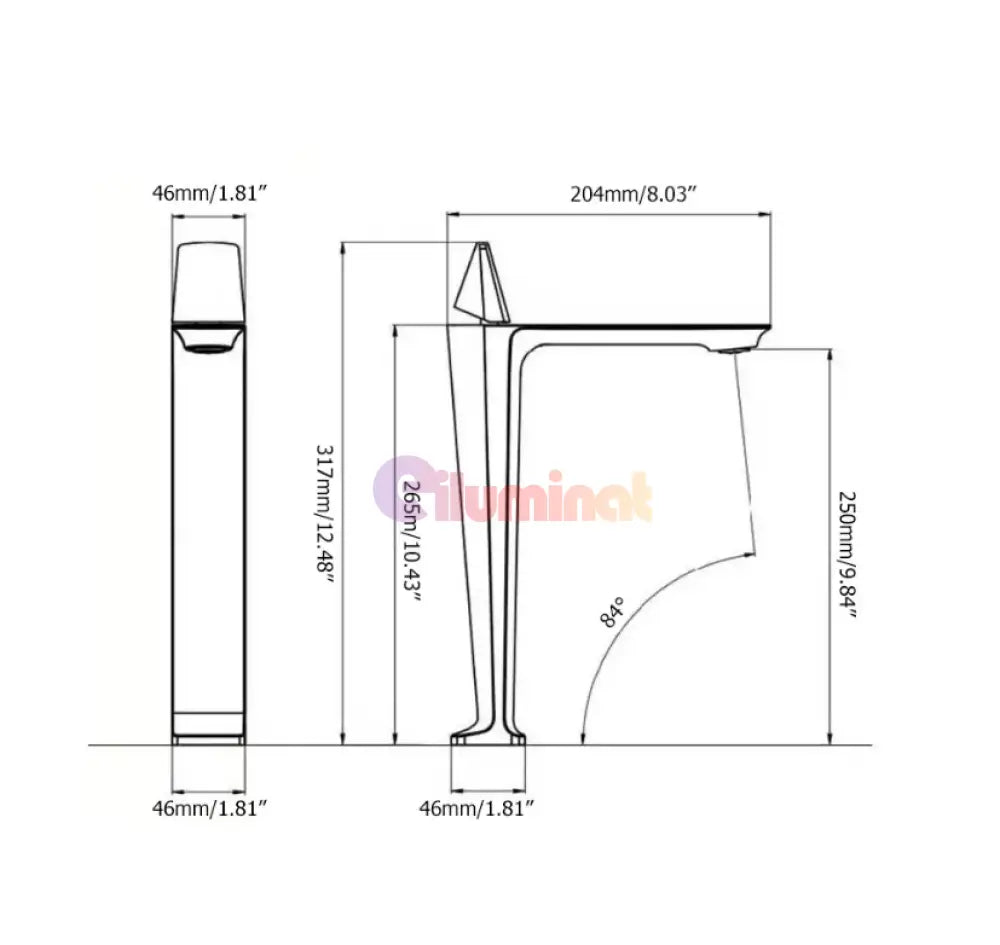 Baterie Lavoar Inalta Modern Line Black Tower 007 Sink Faucet