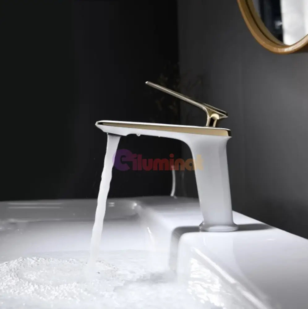 Baterie Lavoar Medie Luxury Line Golden White 005 Modern Faucet