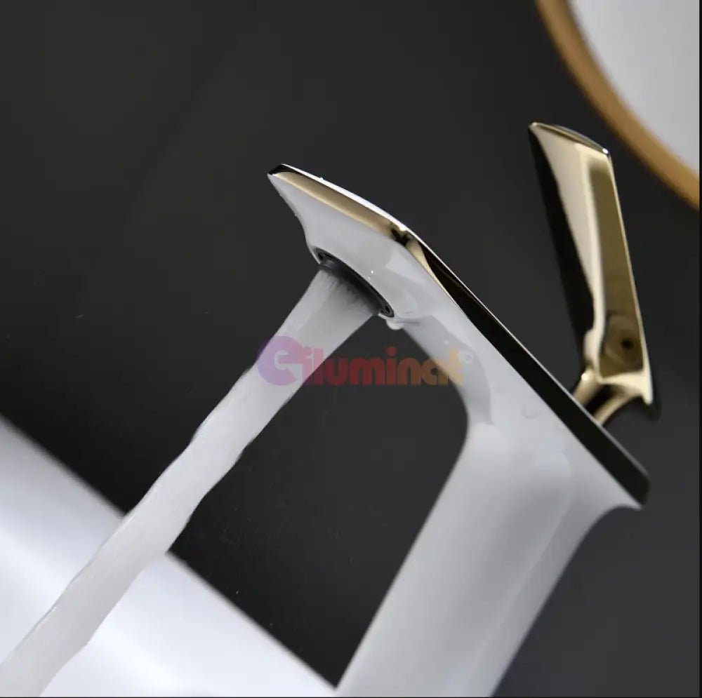 Baterie Lavoar Medie Luxury Line Golden White 005 Modern Faucet