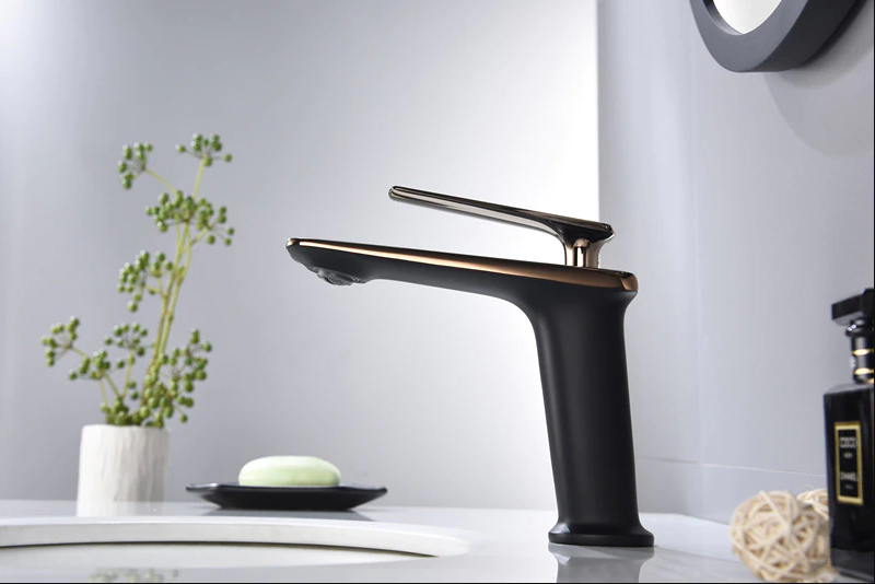 Baterie Lavoar Medie Luxury Line Rose Black 003 Sink Faucet