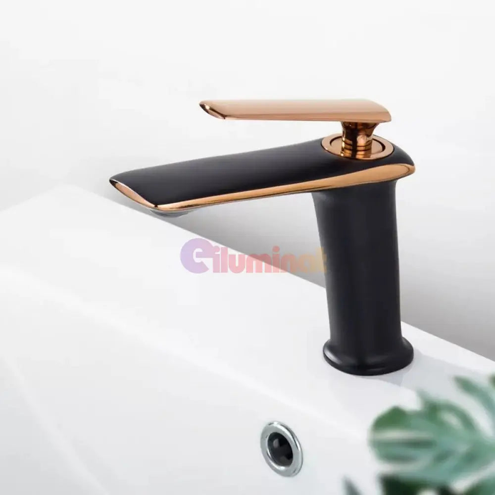Baterie Lavoar Medie Luxury Line Rose Black 003 Sink Faucet