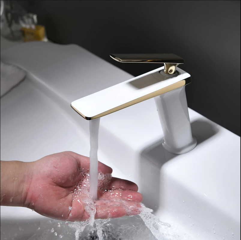 Baterie Lavoar Medie Luxury Line Golden White 005 Modern Faucet