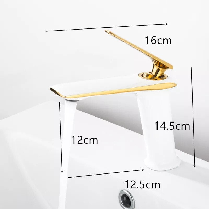 Baterie Lavoar Medie Luxury Line Golden White 005 Modern Faucet