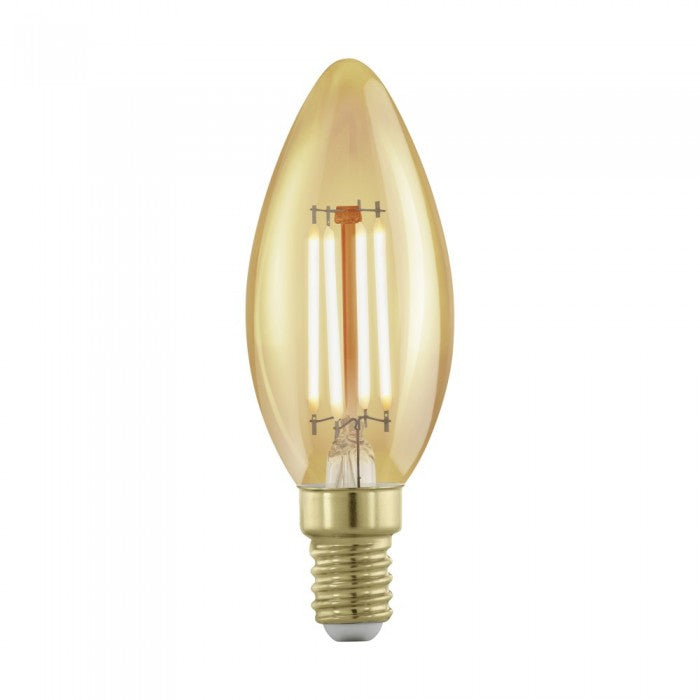 Bec LED E14 4W Filament Lumanare Dimabil Sticla Fumurie