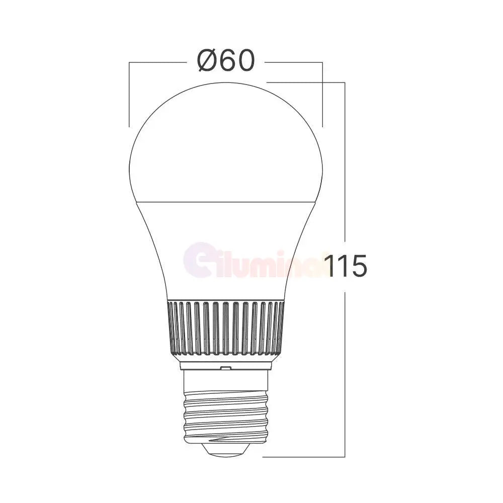 Bec LED E27 10,5W A60 Glob Mat LED BULB