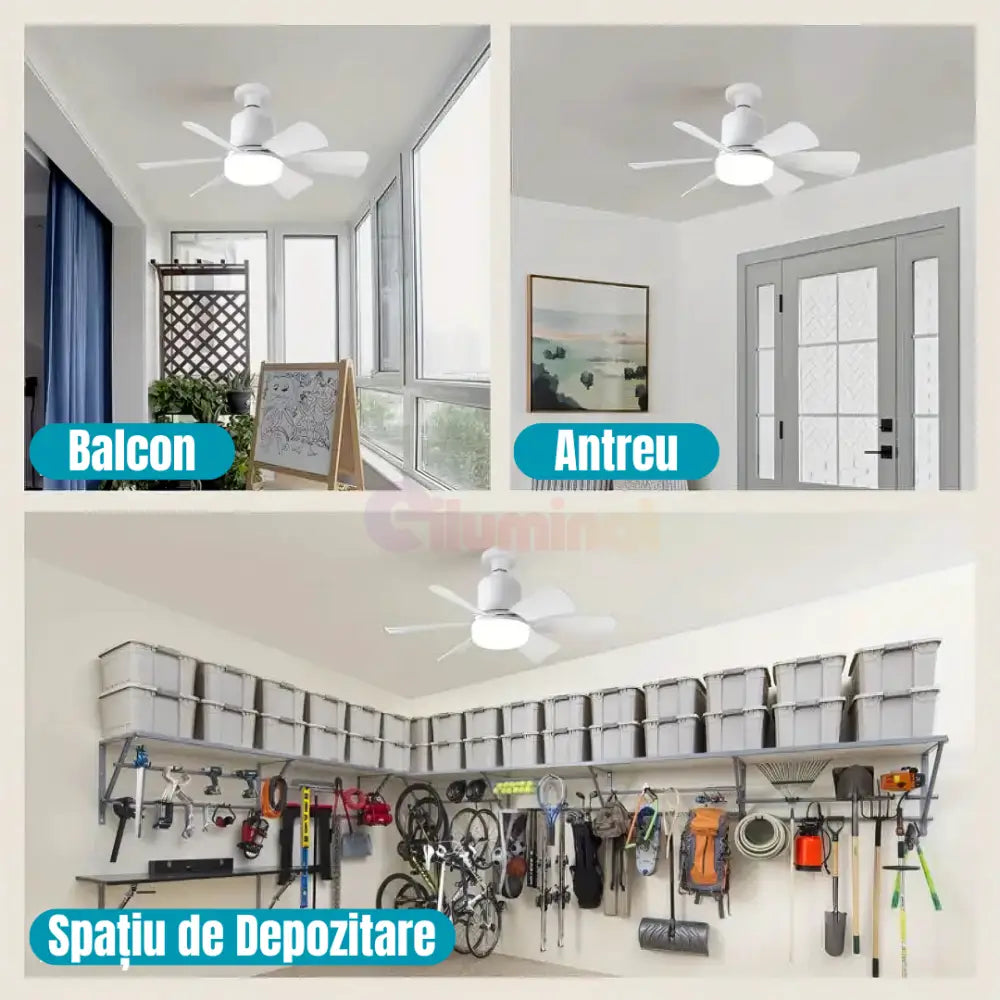 Ventilator Cu BEC LED + telecomanda💫 ALBA / VENTILATOR Lighting Fixtures