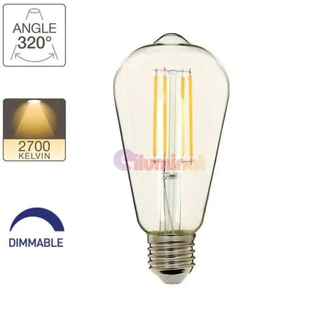 Bec Led E27 4W Filament St64 Dimabil Bulb