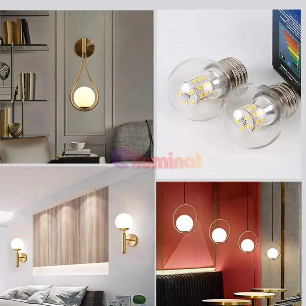 Bec LED E27 G45 9W SMD Transparent LED BULB
